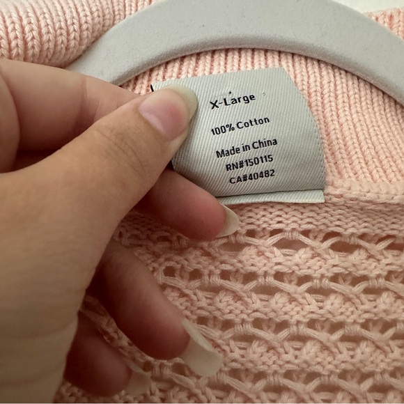 Varley Bains Open-knit Cotton Vest Light Pink XL - Picture 5 of 7